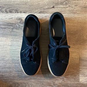 COS black suede lace-up gum sole sneaker shoes - Size 7